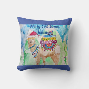 Almofada Cute Llama Feliz Natal Boys Cushion