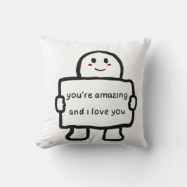 Almofada Cute Love Note Character Throw Pillow