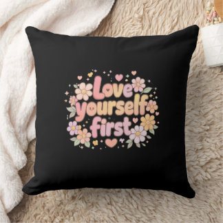 Almofada Cute Love Yourself Floral Quote Design | Gift Bag