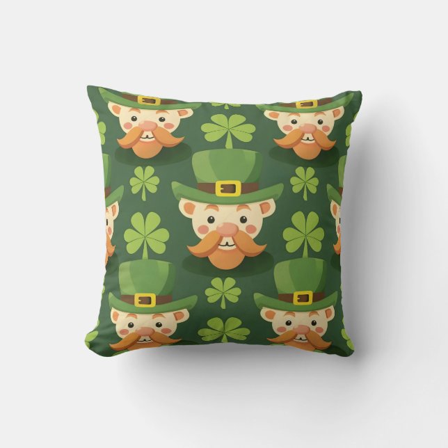 Almofada Cute Mustache Leprechaun (Frente)
