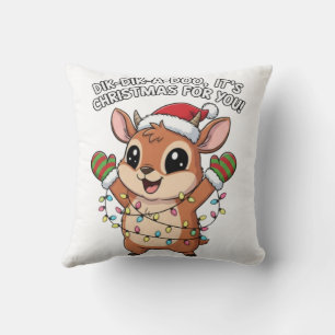 Almofada Cute Natal Dik-Dik – Luzes Festivas de Férias &