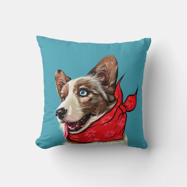 Almofada Cute Pembroke Welsh Corgi Personalizado (Frente)