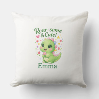 Almofada Cute Personalized Dinosaur Name Pillow