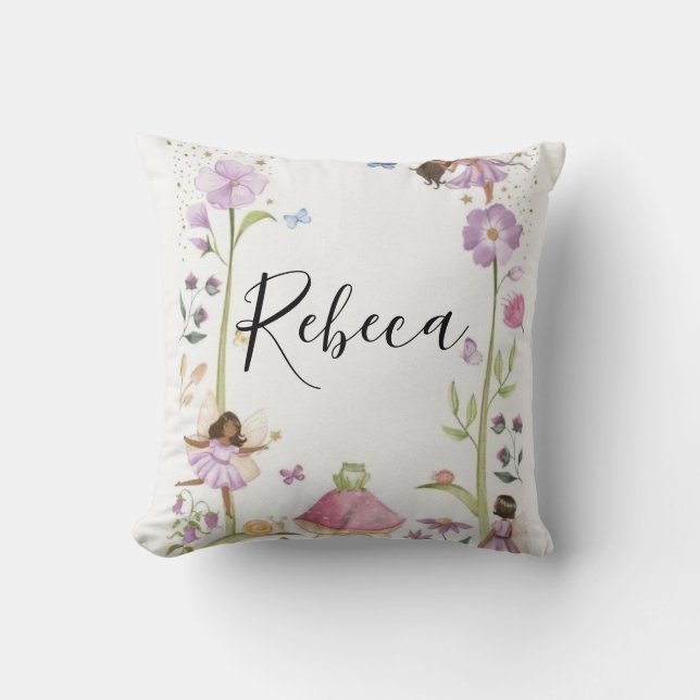 Almofada Cute Pink fairy Coquette primer cumpleaños (Frente)