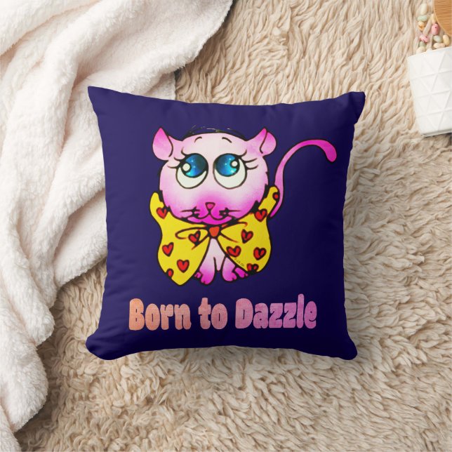Almofada Cute Pink Kitty - Born to Dazzle Art (Cobertor)