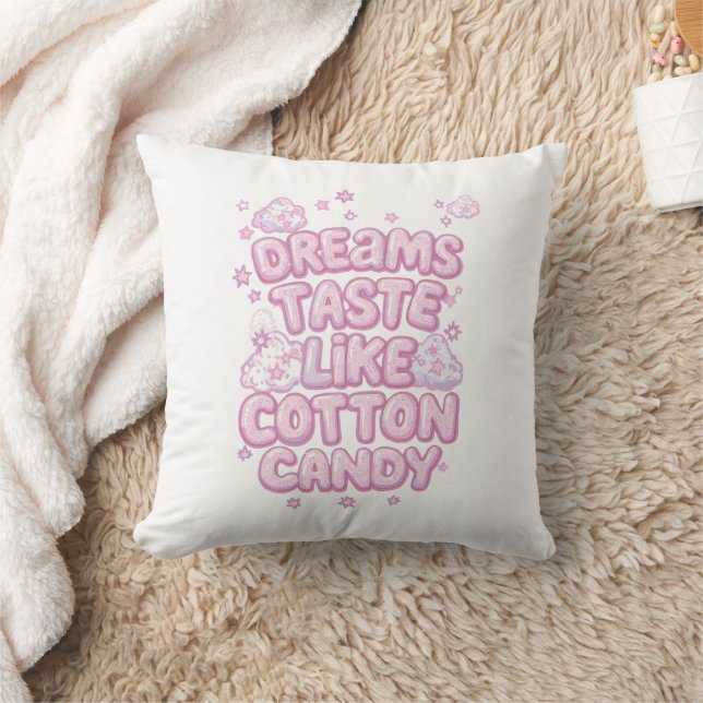 Almofada Cute Pink Whimsical Dreamer Typography (Cobertor)