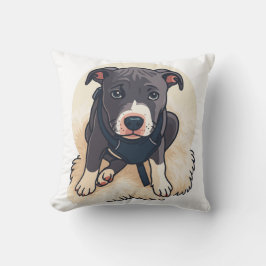 Almofada Cute Pitbull Puppy Dog Cartoon Design