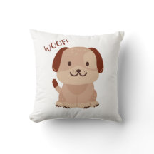 Cute Puppy - Travesseiro decorativo de madeira