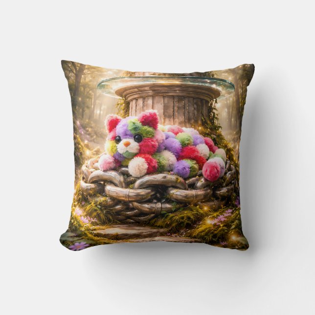 Almofada Cute Rainbow Teddy Bear Kids Pillow (Frente)