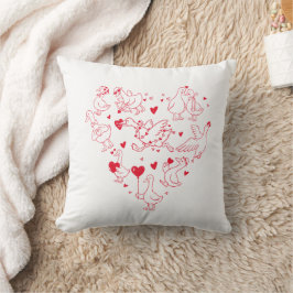 Almofada Cute Red Goose Heart Valentine