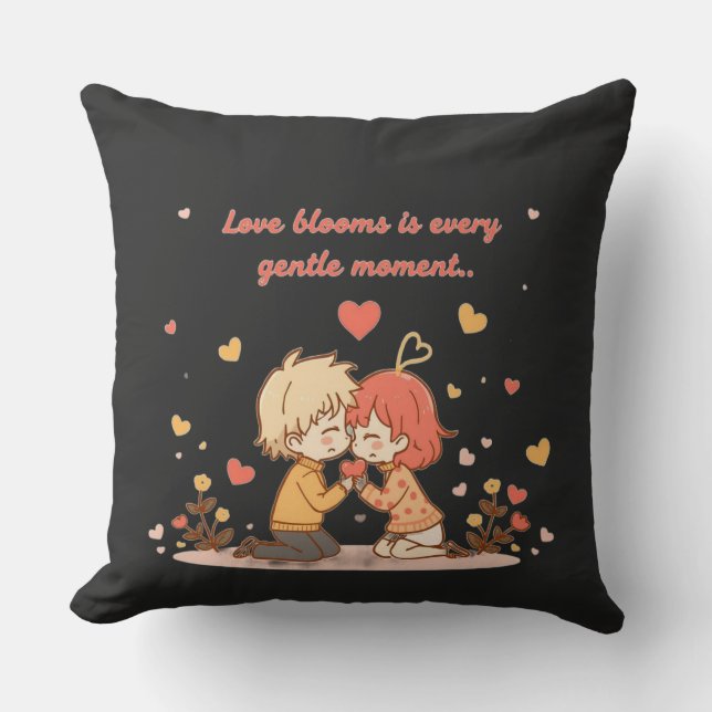 Almofada Cute Romantic Anime Couple - Love Moment (Frente)