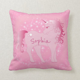Almofada Cute rosa Unicorn Nome Personalizado Girly Bedroom