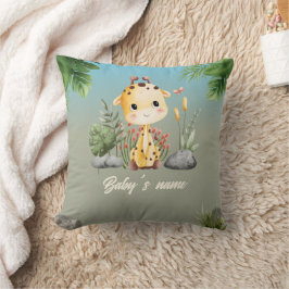 Almofada Cute Safari Animais de 2 lados do Giraffe Lion Nur