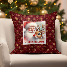 Almofada Cute Santa Rudolph Christmas Pillow Festive Home
