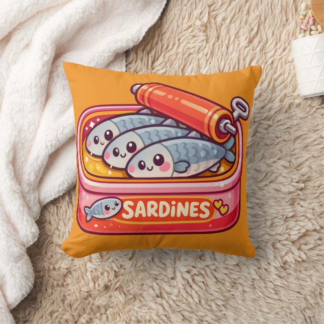Almofada Cute Sardines Fish Cartoon (Cobertor)