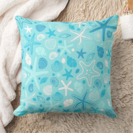 Almofada Cute Sea Pattern Pillow, Turquoise Coastal Decor