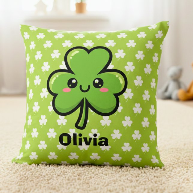 Almofada Cute Smiling Clover (Criador carregado)
