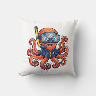 Almofada Cute Snorkeling Octopus - Ocean Explorer