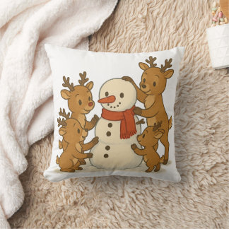Almofada Cute Snowman e Reindeer Travesseiro de inverno