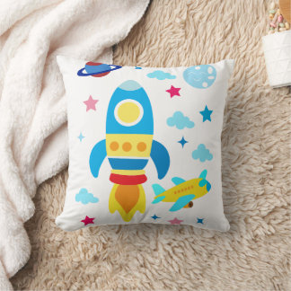 Almofada Cute Spacecraft Rocket Ships Pattern