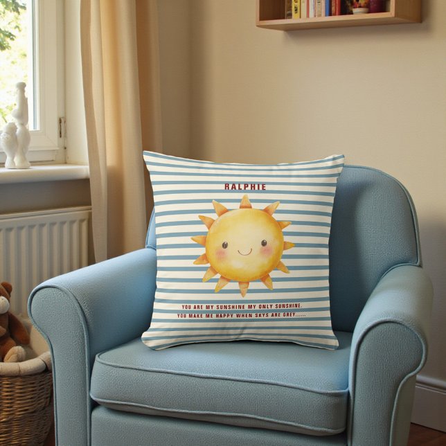 Almofada Cute Sun Watercolor "You Are My Sunshine" Text  (Criador carregado)