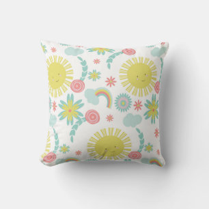 Almofada Cute Sunshine Arco-íris Floral