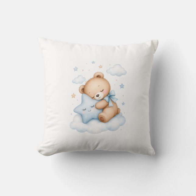 Almofada Cute Teddy Bear Sleeping on a Star Pillow | Sweet  (Frente)