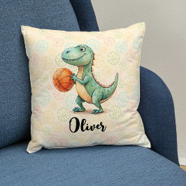 Almofada Cute Trex Jogando Basquete Personalizado