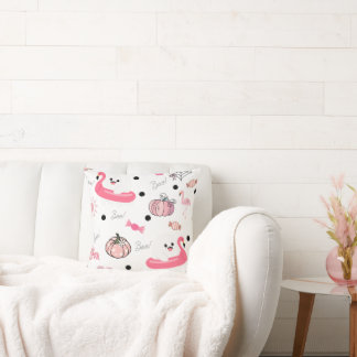 Almofada Cute Tropical Halloween – Fantasmas & Flamingos