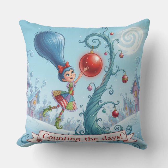 Almofada Cute Whimsical Christmas Counting the days - (Frente)