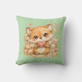 Almofada Cute Whimsical Watercolor Animal 