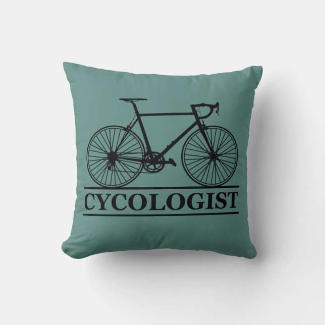 Almofada Cycologist tem um ciclismo engraçado dizendo (Frente)