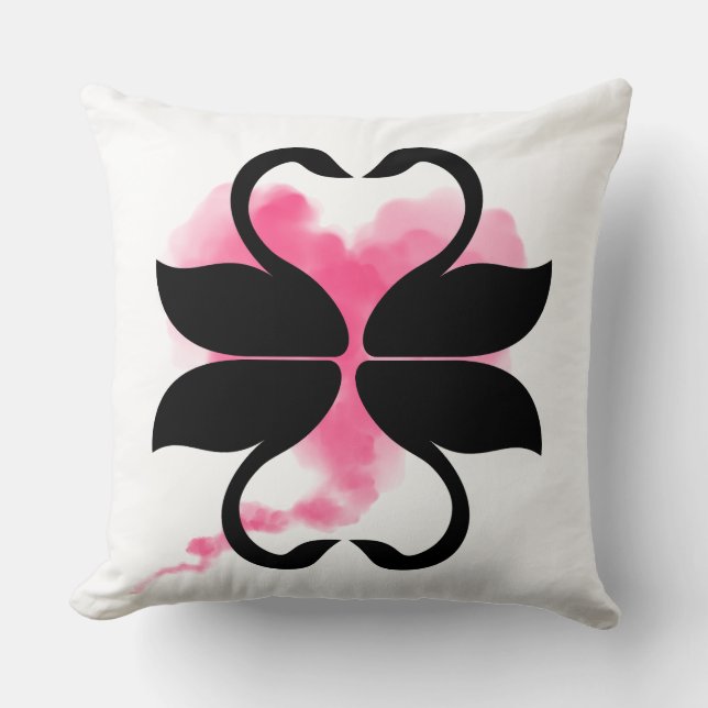 Almofada Cygnes Nuage Rose Coussin décoratif (Frente)