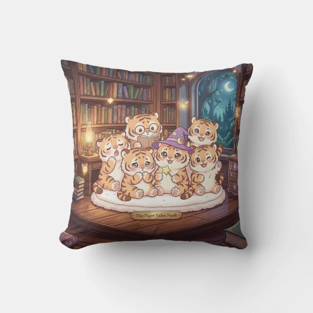 Almofada da Biblioteca Cozy Tiger Tales (Frente)