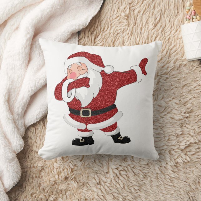 Almofada Dabbing Red Santa Claus | Feriado divertido Humor  (Cobertor)