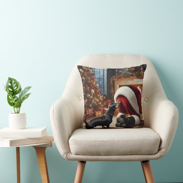 Almofada Dachshund and Santa  (Cadeira)