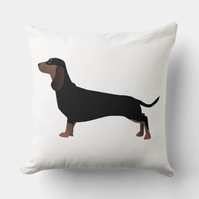 Almofada Dachshund Basic Breed Pronto para Personalizar (Frente)