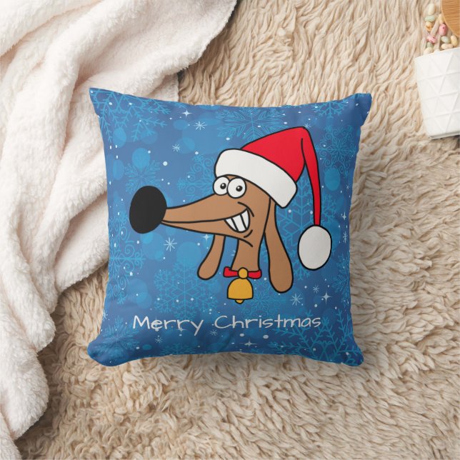 Almofada Dachshund de Natal Festivo (Cobertor)