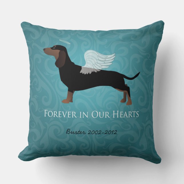 Almofada Dachshund - Design Memorial Pet Loss (Frente)