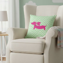 Dachshund + Green Chevron
