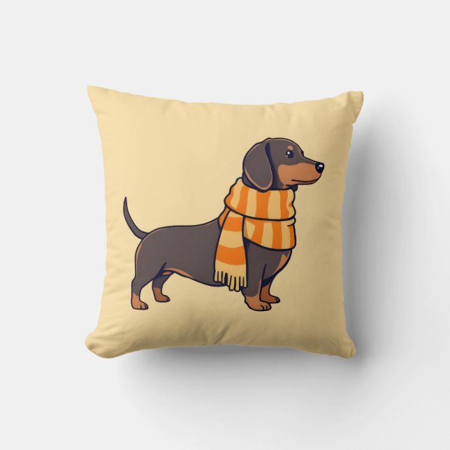 Almofada Dachshund no inverno (Frente)