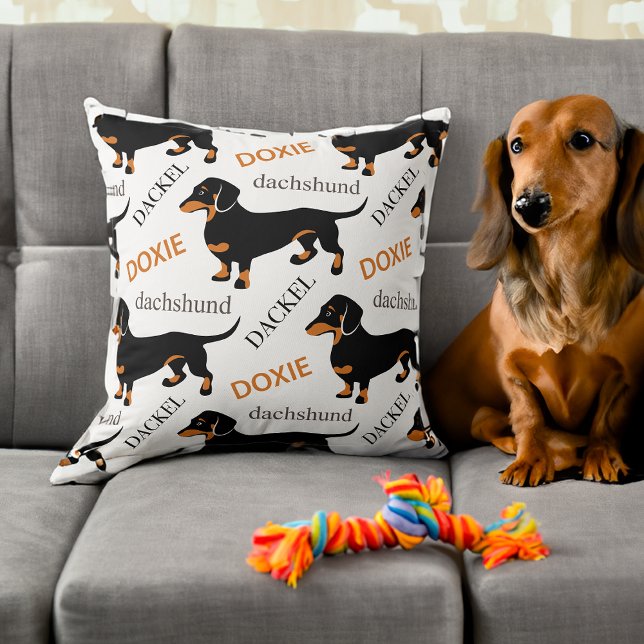 Almofada Dachshund Pattern (Criador carregado)