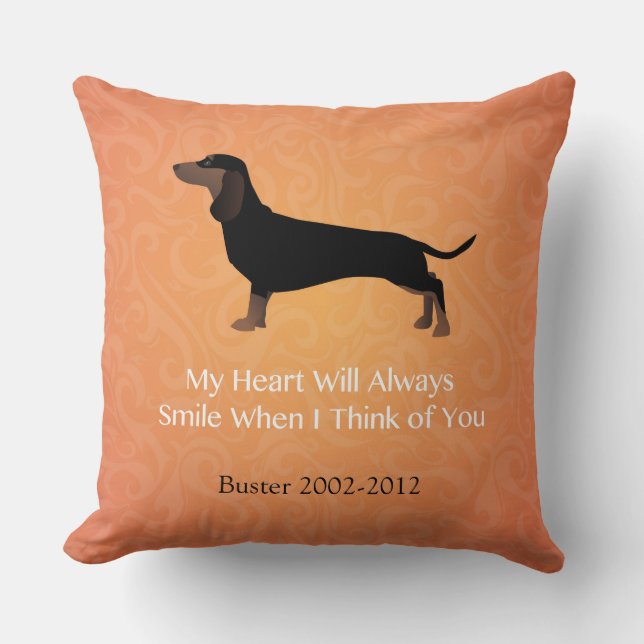 Almofada Dachshund - Pensando em você Design (Frente)