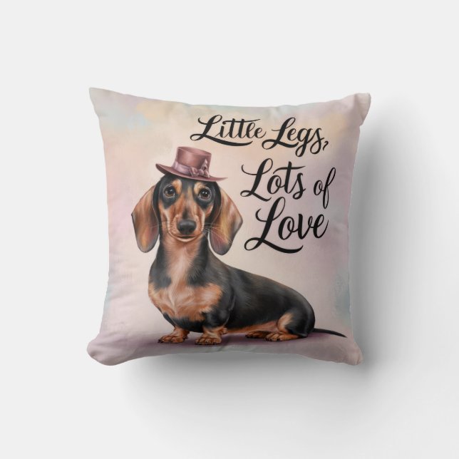 Almofada Dachshund Pequenas Pernas Muito Amor (Frente)