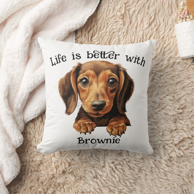 Almofada Dachshund Personalizado (Cobertor)
