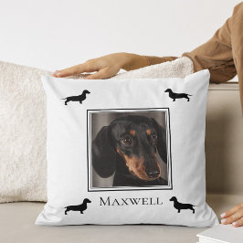 Almofada Dachshund Silhouette Sua Foto Personalizada