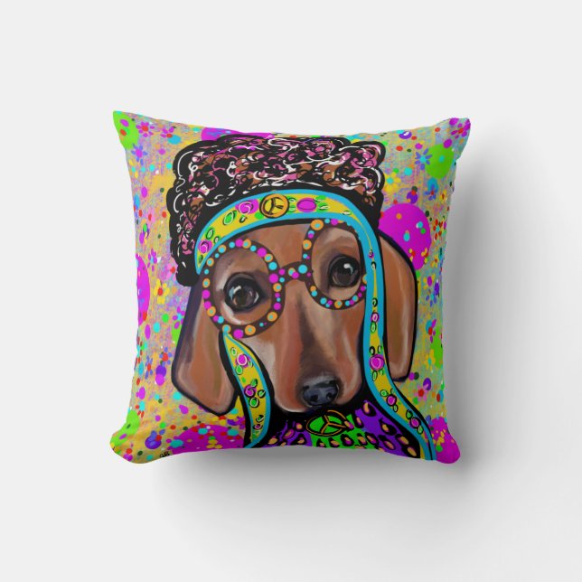 ALMOFADA DACHSHUND VERMELHO (Frente)