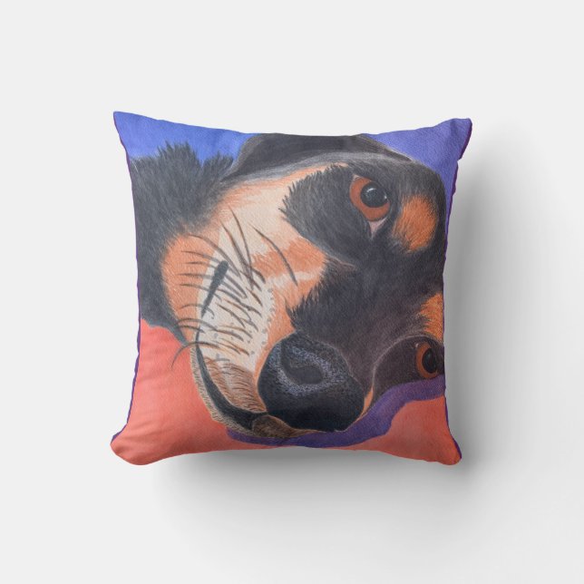 Almofada Dachshund Watercolor (Frente)