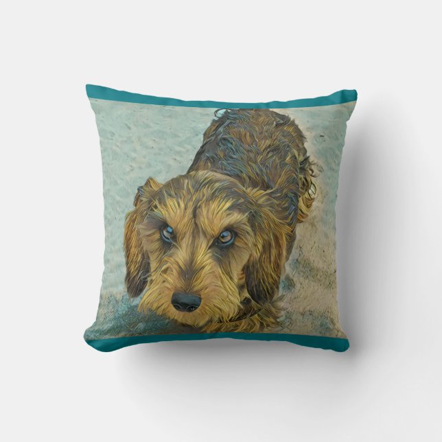 Almofada dachshund wirehaired (Frente)
