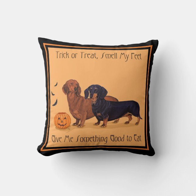 Almofada Dachshunds Halloween (Frente)